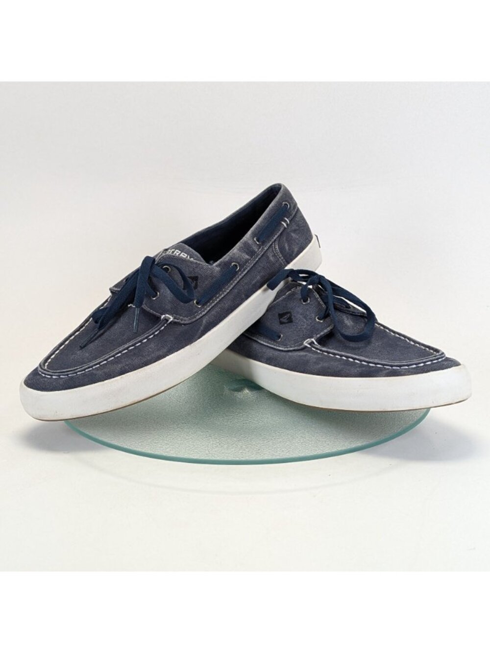 Men's Sperry Top-Sider Bahama 2-Eye Navy Blue Canvas Shoes Style C16-61432.SZ 12 - Picture 9 of 11